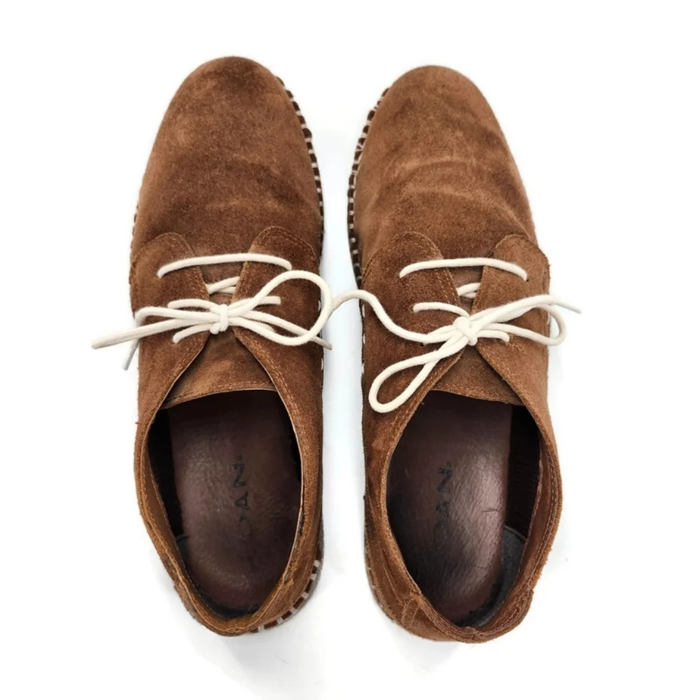 Roan Tibor Handcrafted Brown Suede Jute Stiched Midsole Lace-Up Chukka Boots